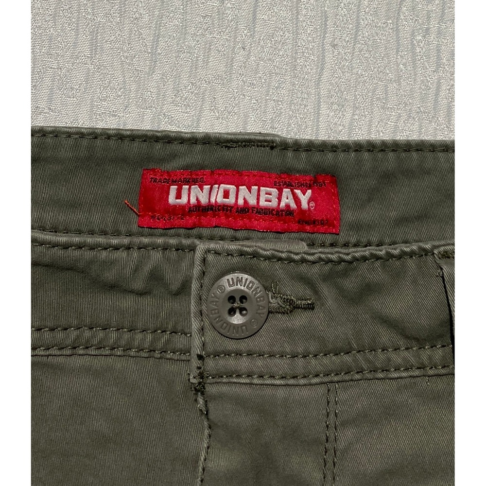 Unionbay Mens Size 34 Olive Green Cotton Blend Stretch Cargo Shorts Utility - Picture 7 of 8